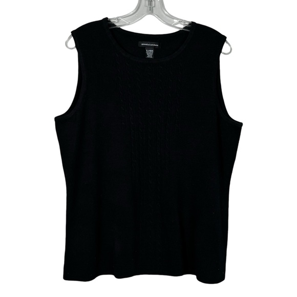 Goodclothes Women's Sleeveless Cable Plush Knit Fitted Shell Tank Top XL Minimal - Picture 1 of 4